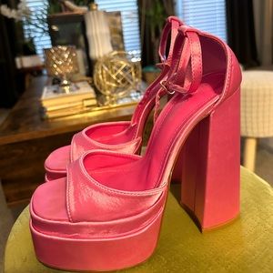 Pink platform heels